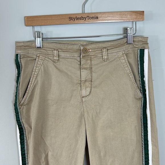 Anthropologie Pilcro The Easton Chino Pant Khaki Green Stripe Pockets Sz 29 - Picture 5 of 16